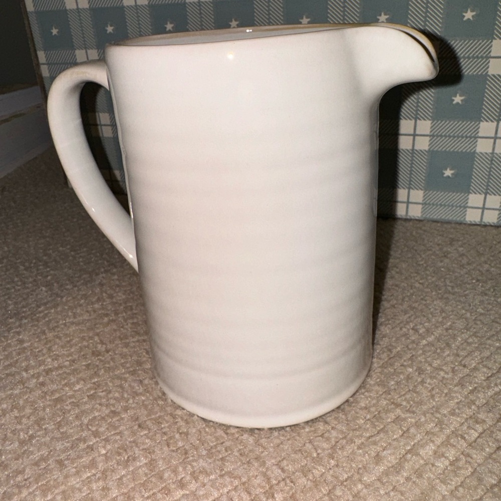 Indaba White Ceramic Pitcher
